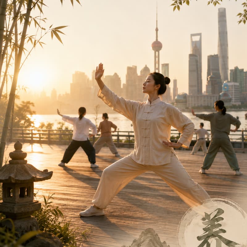Cover Image for 【长寿月 · 养生功法】八段锦：晨起养生体验/[Longevity Month · Wellness Practice] Ba Duan Jin: A Morning Experience