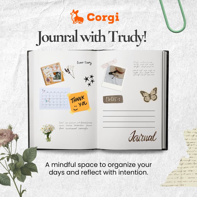 Cover Image for Journaling with Trudy @Corgi Cafe Dogpatch