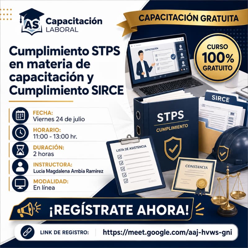 Cover Image for Cumplimiento Obligatorio STPS en Capacitación y Operación del SIRCE