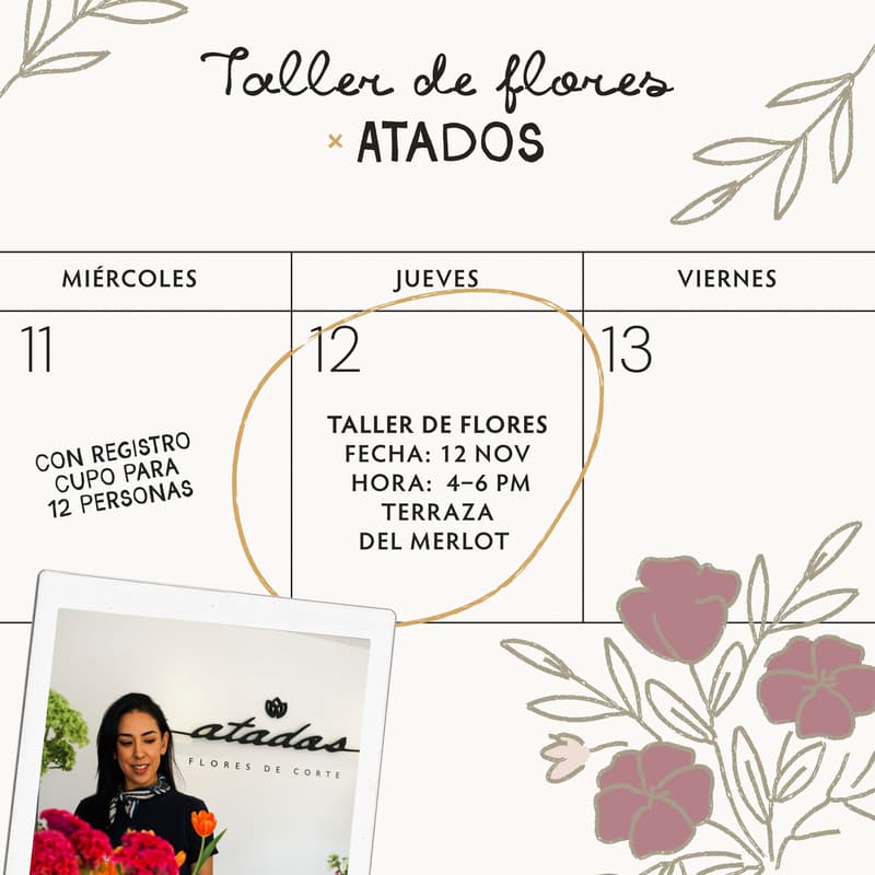Cover Image for Taller de Flores en Calabaza · Atados × Casa Pimentela