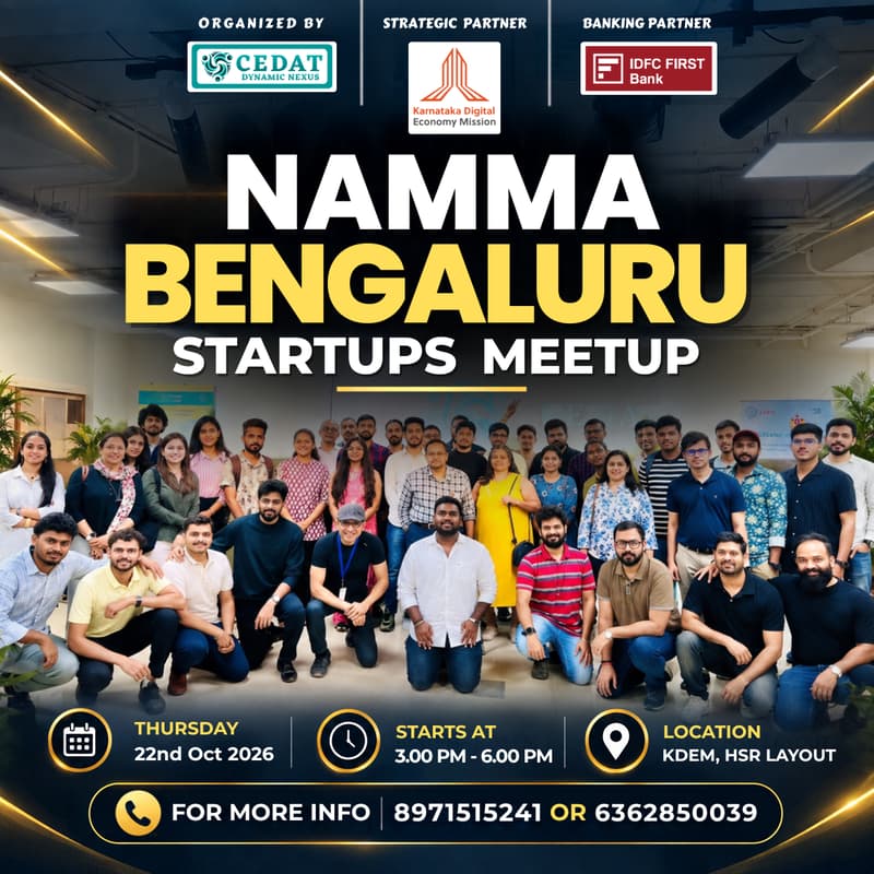 Cover Image for Namma Bengaluru Startups Meetup