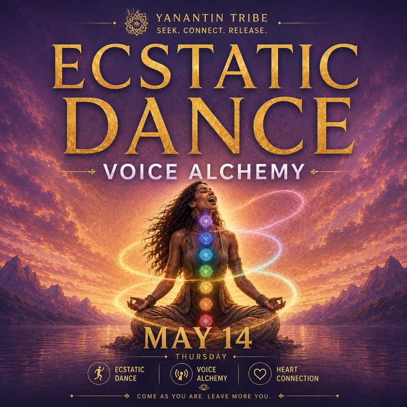 Cover Image for ECSTATIC DANCE PARTY ZÜRICH · SOUND ALCHEMY · SOUND HEALING · VOICE OF THE SOUL · TRIBAL · WORLD MUSIC · BAREFOOT · MOVEMENT MEDICINE