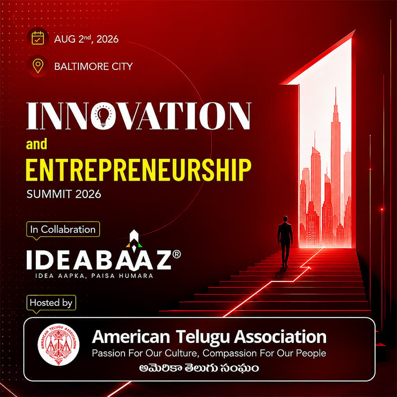 Cover Image for Innovation & Entrepreneurship Summit 2026 by American Telugu Association x Ideabaaz