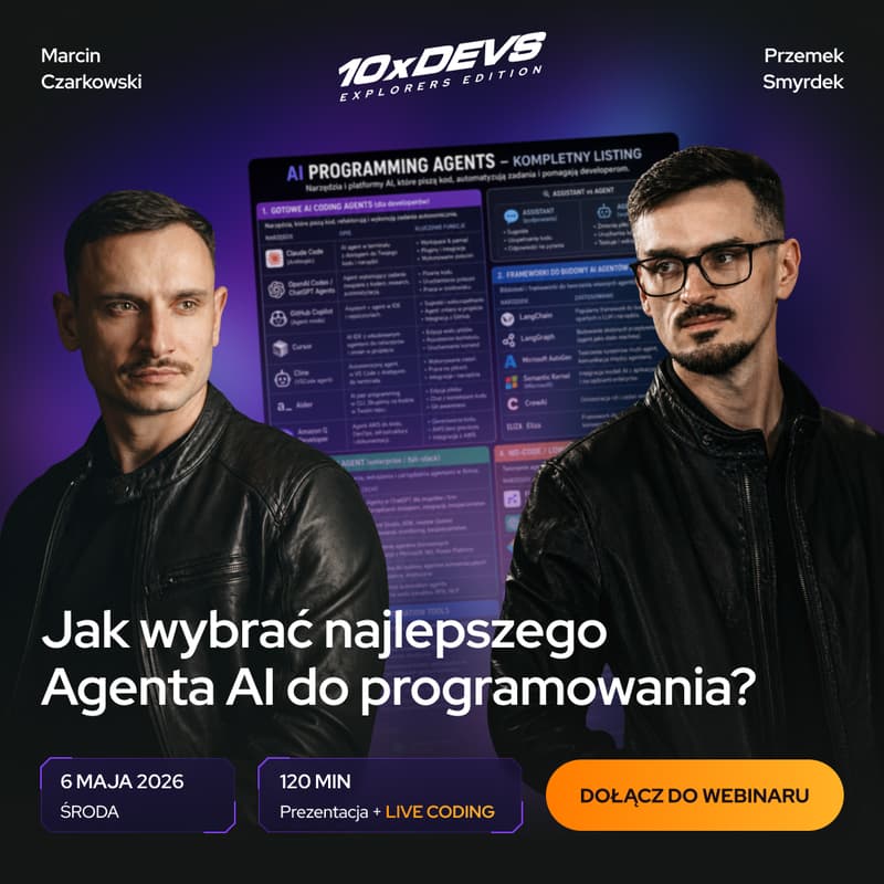 Cover Image for Jak wybrać najlepszego Agenta AI do programowania? – LIVE 10xDevs