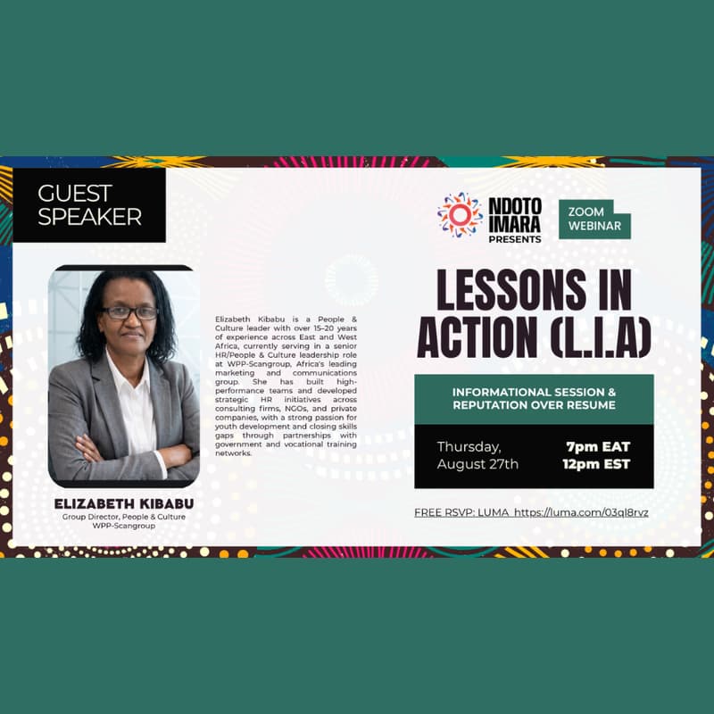 Cover Image for LIA Informational Session: Reputation Over Resume w/ Elizabeth Kibabu