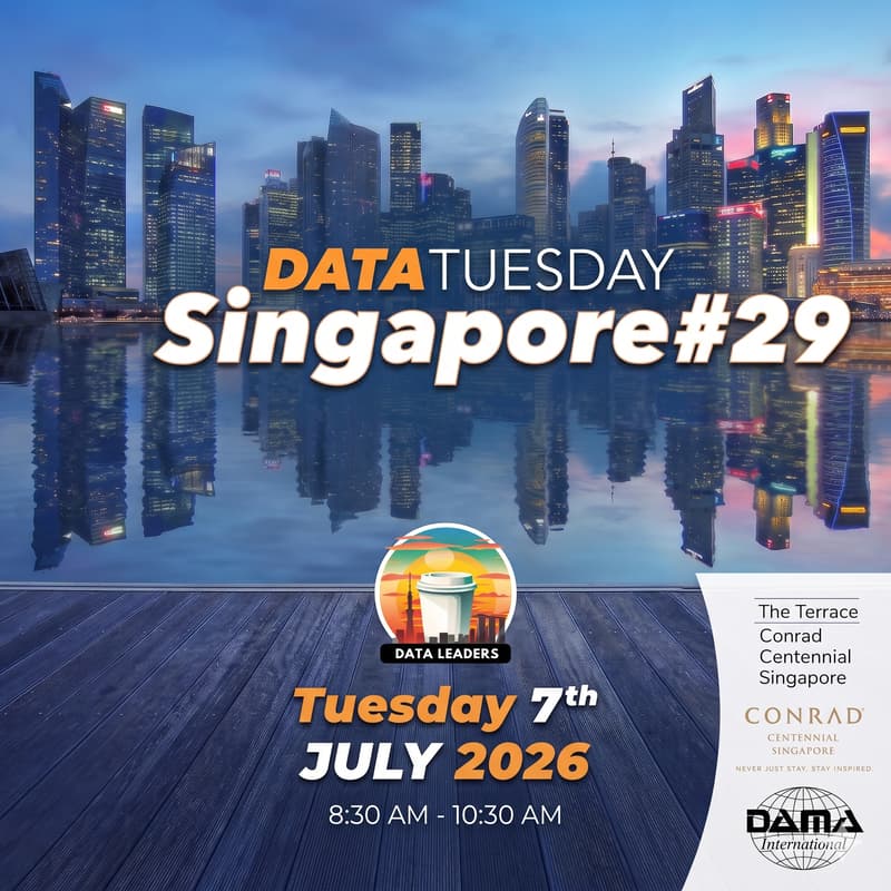 Cover Image for Data Tuesday Singapore #29 - The Certified Data Management Professional CDMP Briefing - Requirements, Preparation and Value (DAMA Singapore)