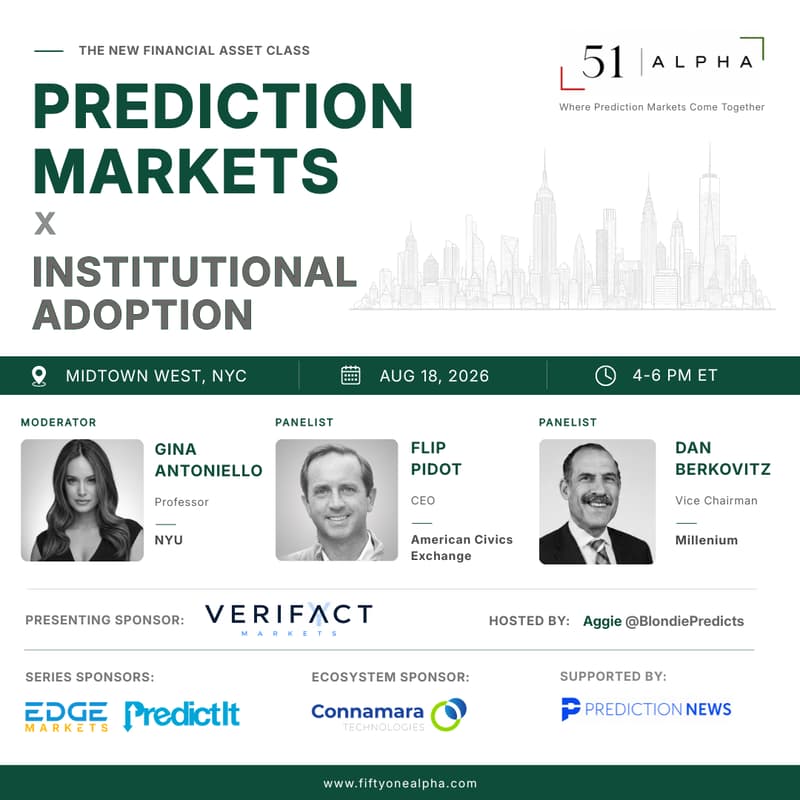 Cover Image for Prediction Markets x Institutional Adoption | Aug 18th 4-6pm NYC