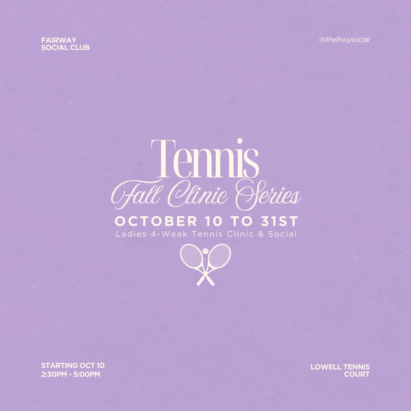 Cover Image for Ladies 4-Week Tennis Clinic & Social (Oct 10-31) 🍁