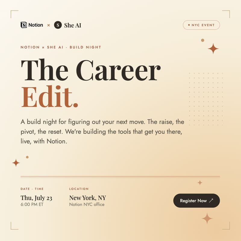 Cover Image for Notion x She AI: The Career Edit