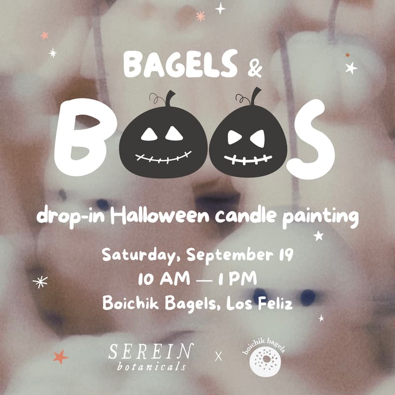 Cover Image for Bagels + Boos: Drop-in Halloween Candle Painting