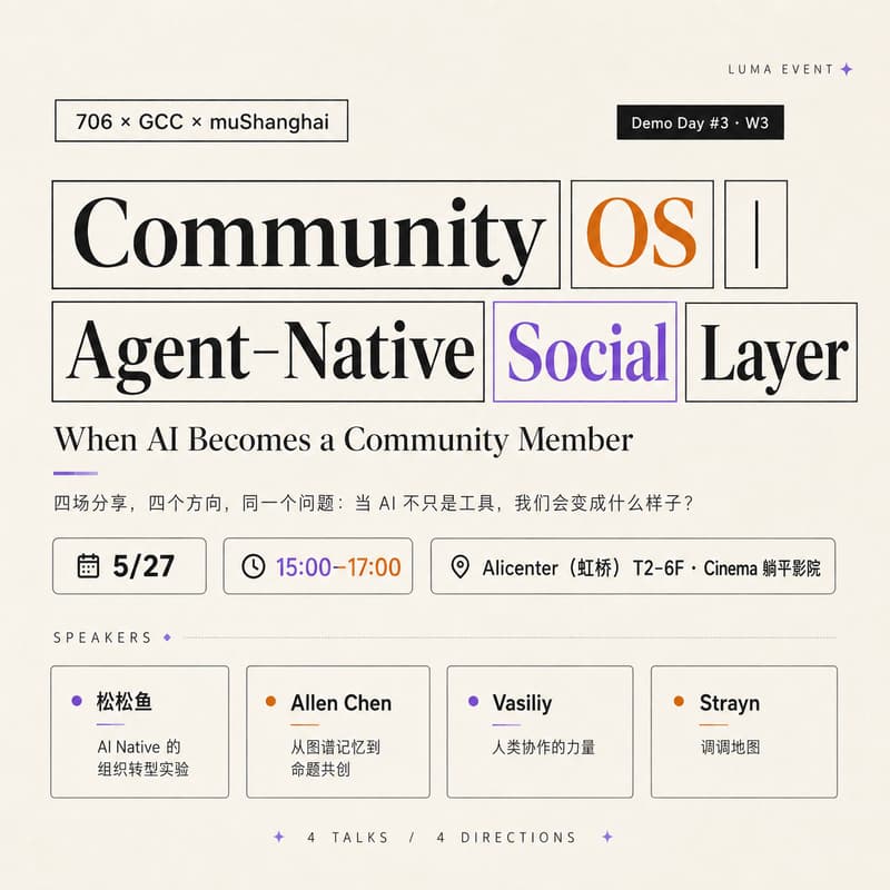 Cover Image for Demo Day · W3 Community OS | Agent-Native Social Layer