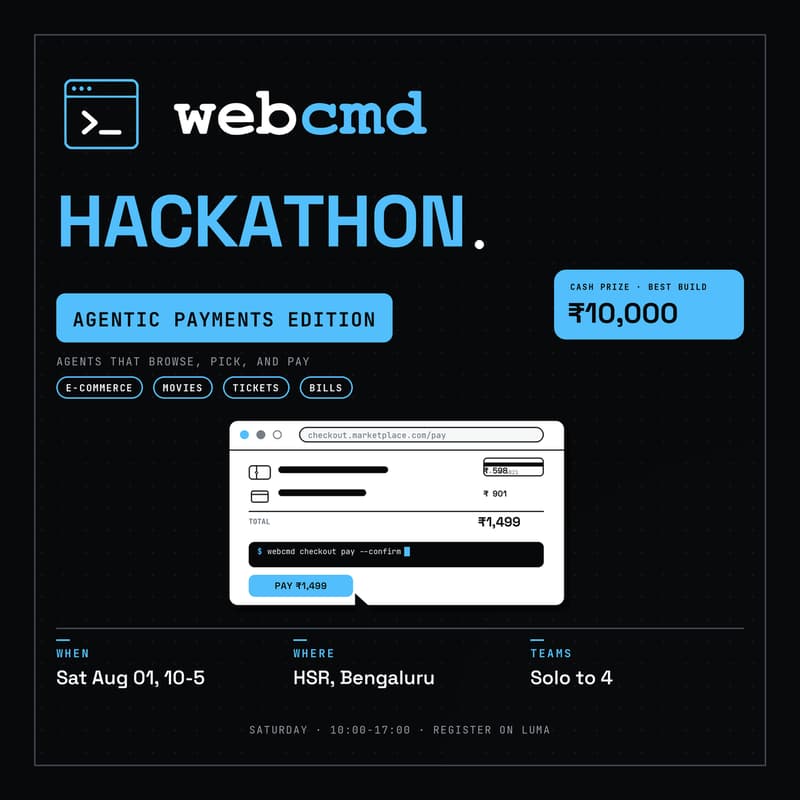 Cover Image for webcmd Hackathon ⚡Agentic Payments Edition