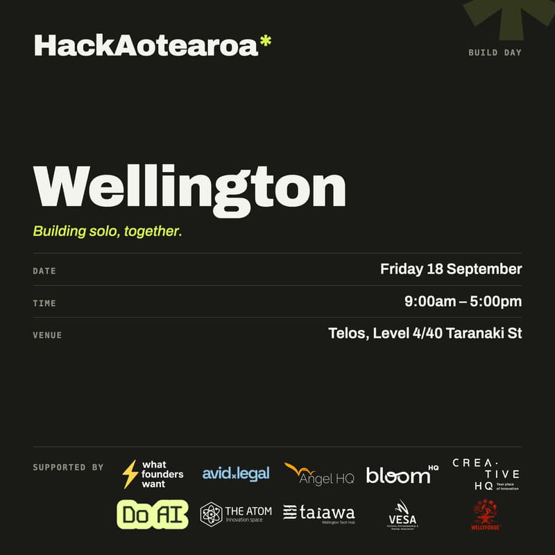 Cover Image for HackAotearoa [WLG]: Co-working for startup builders