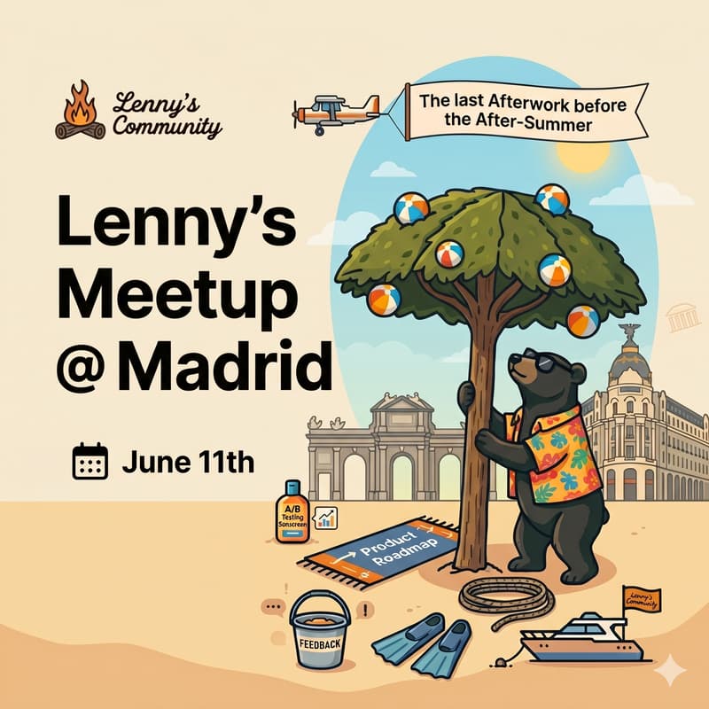 Cover Image for Lenny’s Newsletter Meetup in Madrid (with free drinks courtesy of Clerk)