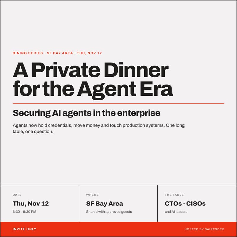 Cover Image for Tech Leaders Fine Dining Series: A Private Dinner for the Agent Era