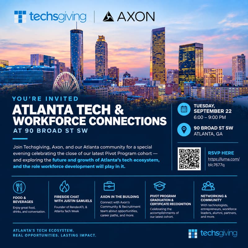Cover Image for Techsgiving Atlanta Pivot Program Meetup w/ RenderATL & Axon