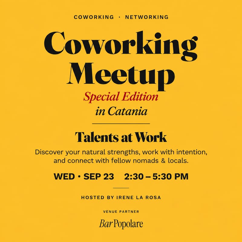 Cover Image for Coworking Meetup ✨ Special Edition - Talents at Work 🦆✨ in Catania