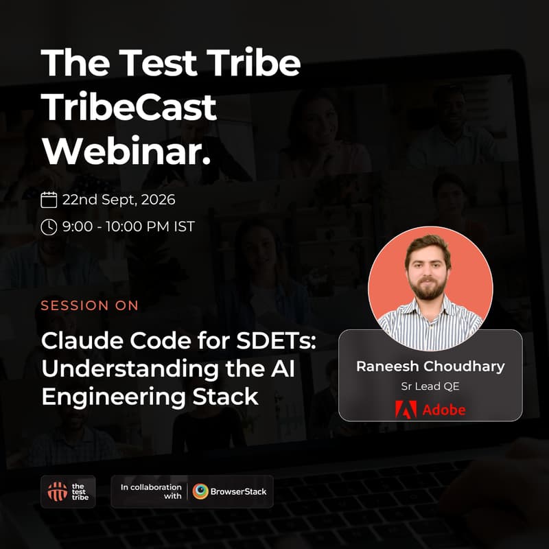 Cover Image for Webinar on Claude Code for SDETs: Understanding the AI Engineering Stack by Raneesh Choudhary