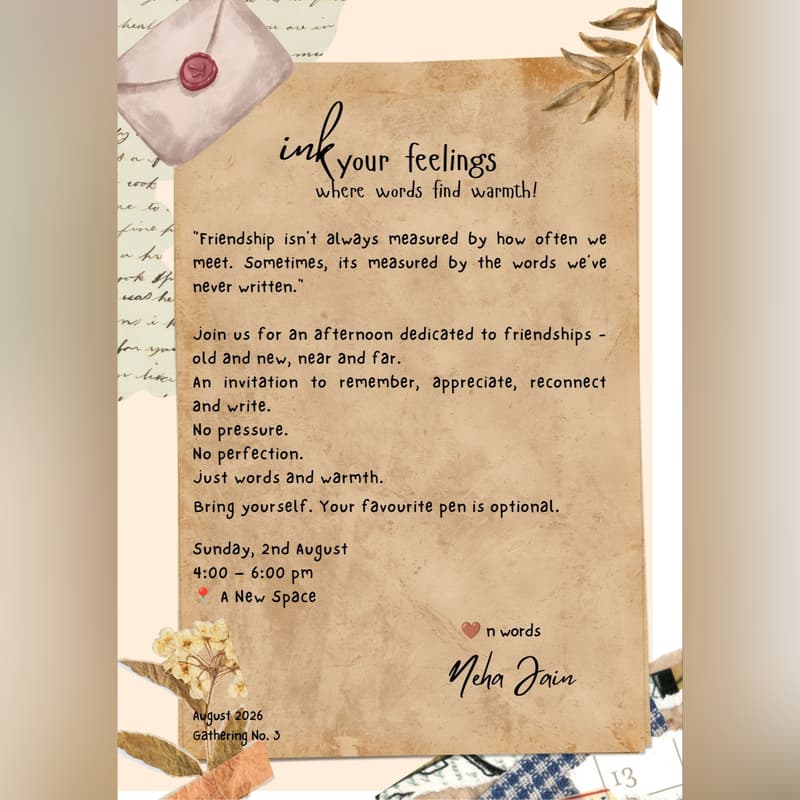 Cover Image for Ink Your Feelings...A Letter Writing Meet Up