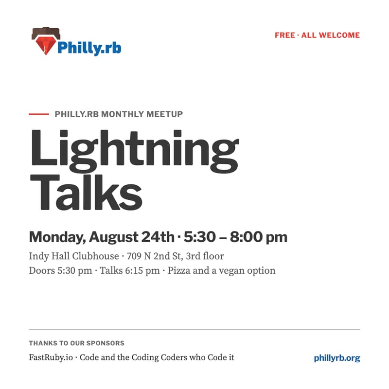 Cover Image for Philly.rb Lightning Talks