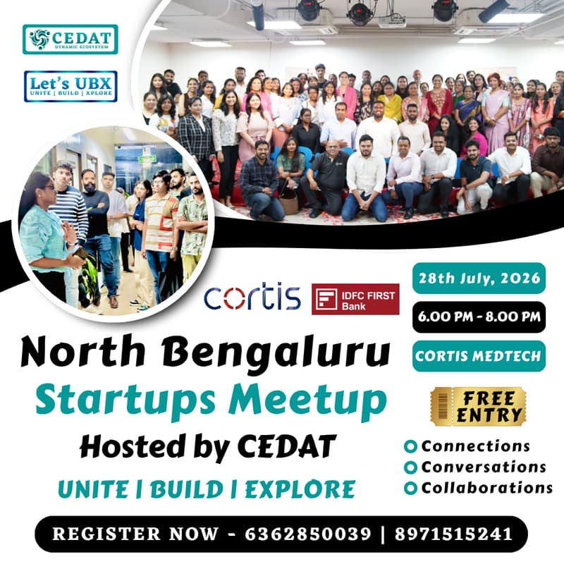 Cover Image for North Bengaluru Startups Meetup by CEDAT