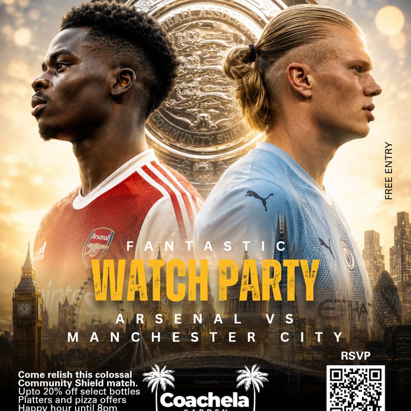 Cover Image for FAN-tastic: Fandom Meets Fun: 2026 FA Community Shield Watch Party - ARS v MCI