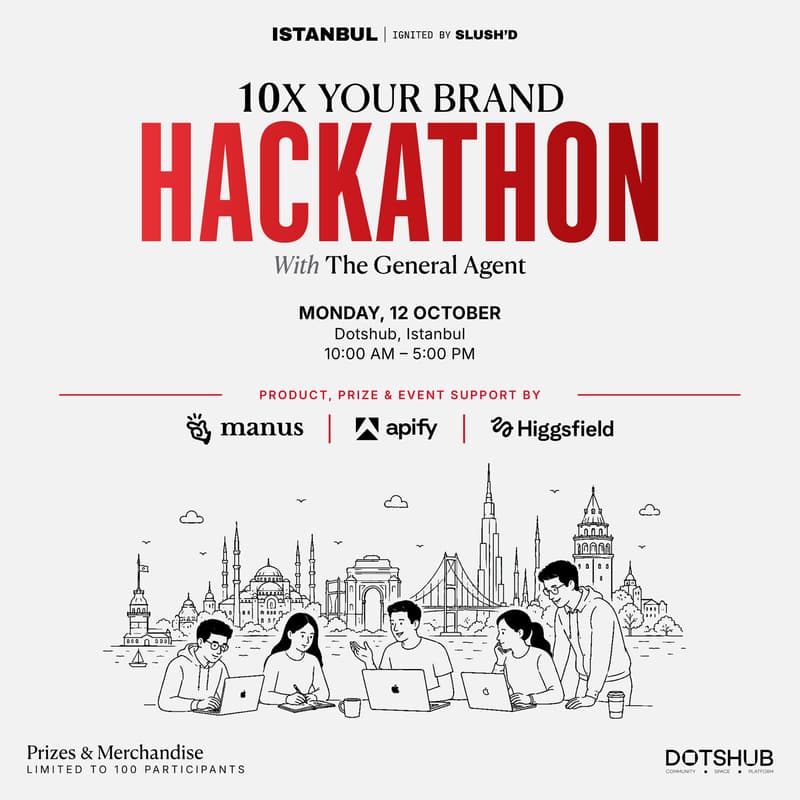 Cover Image for 10X Your Brand Hackathon — Istanbul Ignited by Slush'D, supported by Manus AI
