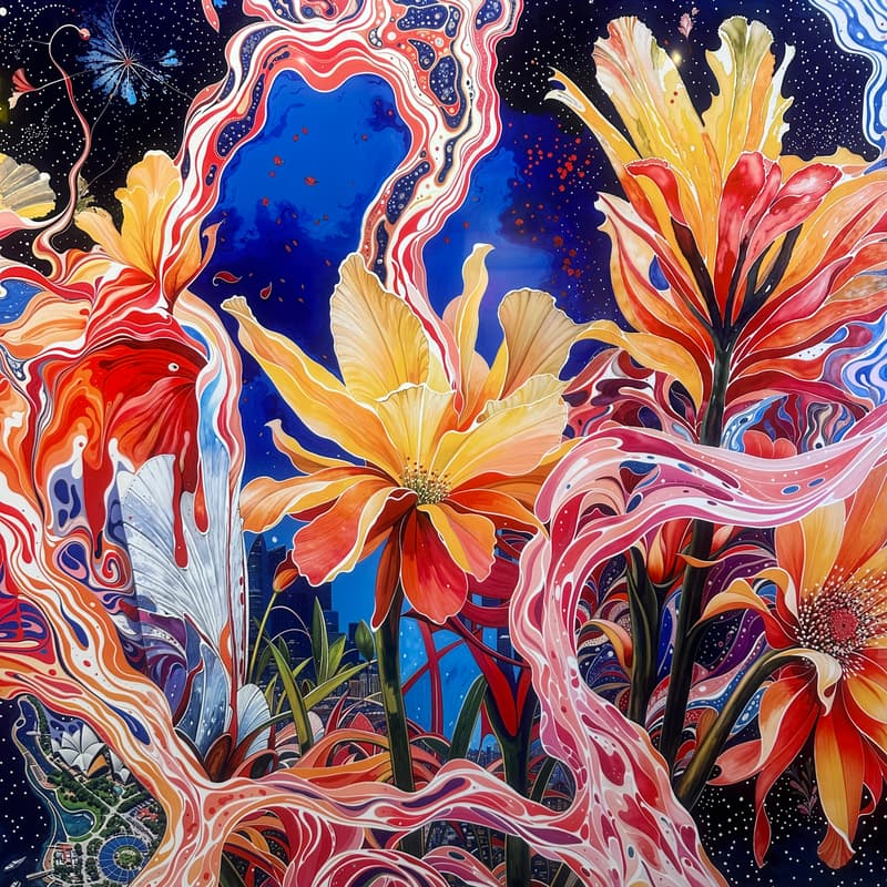 Cover Image for Mlow Flower Art Exhibit X Time To Be Happy Gallery