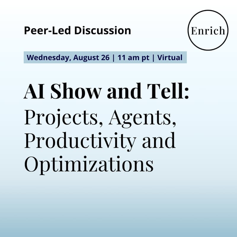 Cover Image for AI Show and Tell: Projects, Agents, Productivity and Optimizations