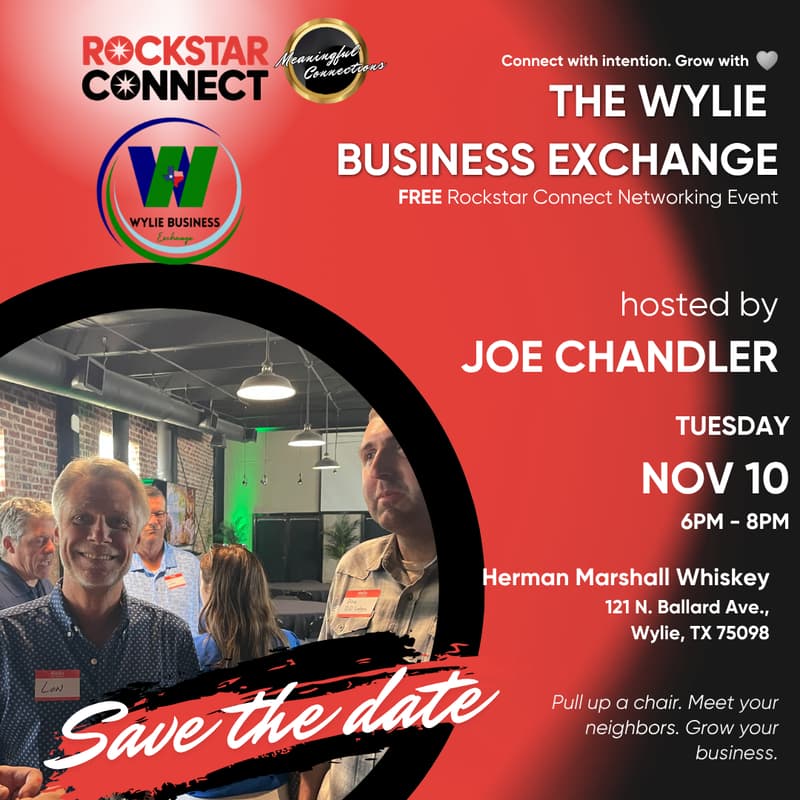 Cover Image for Free The Wylie Business Exchange Rockstar Connect Event (November, TX)