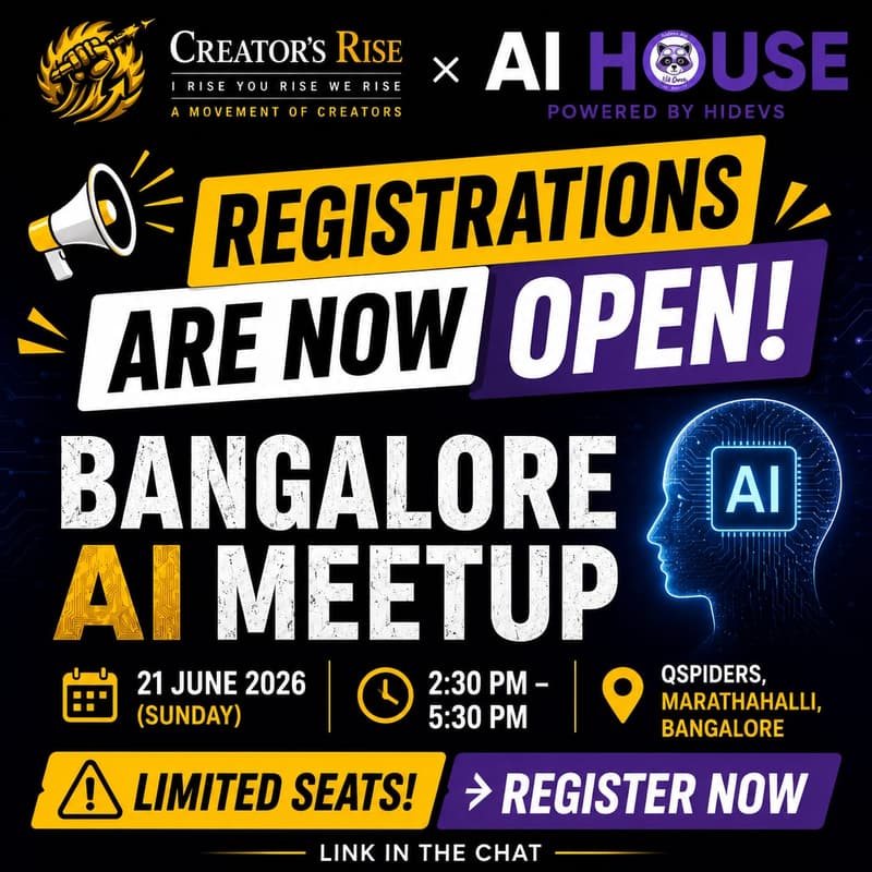 Cover Image for Creator'sRise Bangalore AI Meetup 2026