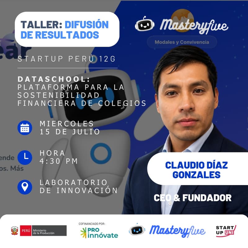 Cover Image for TALLER DE DIFUSIÓN DE RESULTADOS SUP 12G "MASTERFIVE"