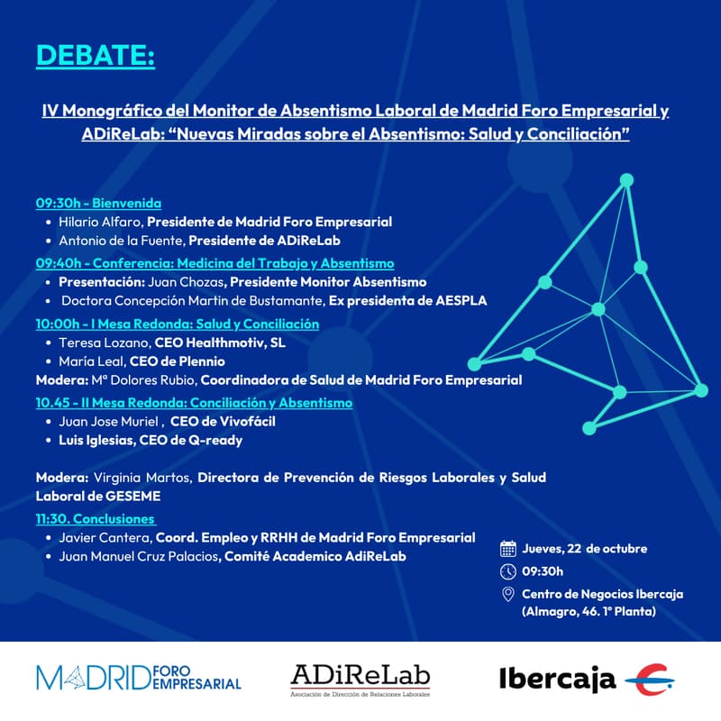 Cover Image for IV Monográfico del Monitor de Absentismo Laboral de Madrid Foro Empresarial y ADiReLab