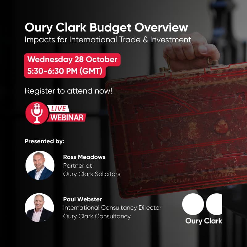 Cover Image for Oury Clark Budget Overview – Impacts for International Trade & Investment [WEBINAR]