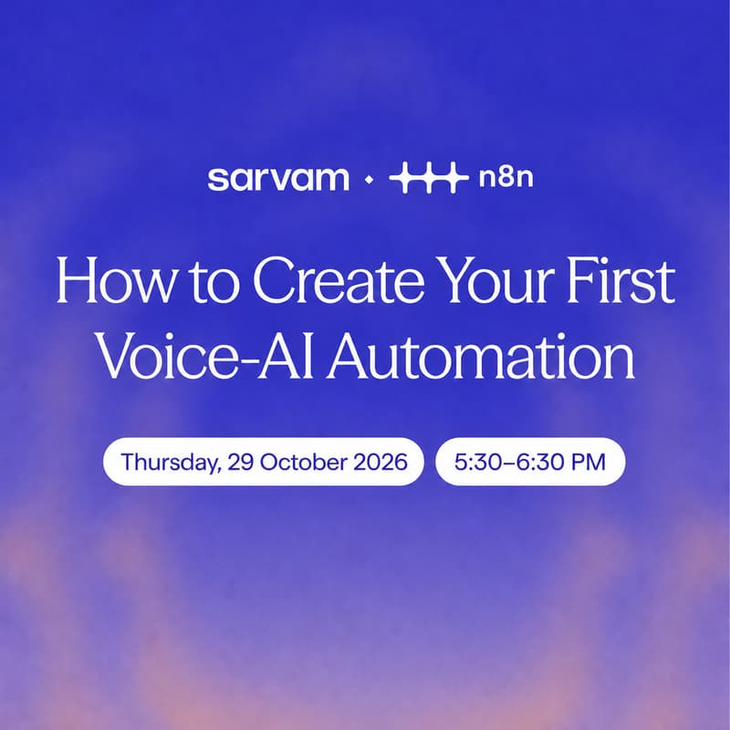 Cover Image for Sarvam x n8n Workshop