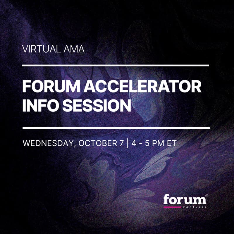 Cover Image for Forum Ventures Accelerator Info Session: Winter 2027 Cohort