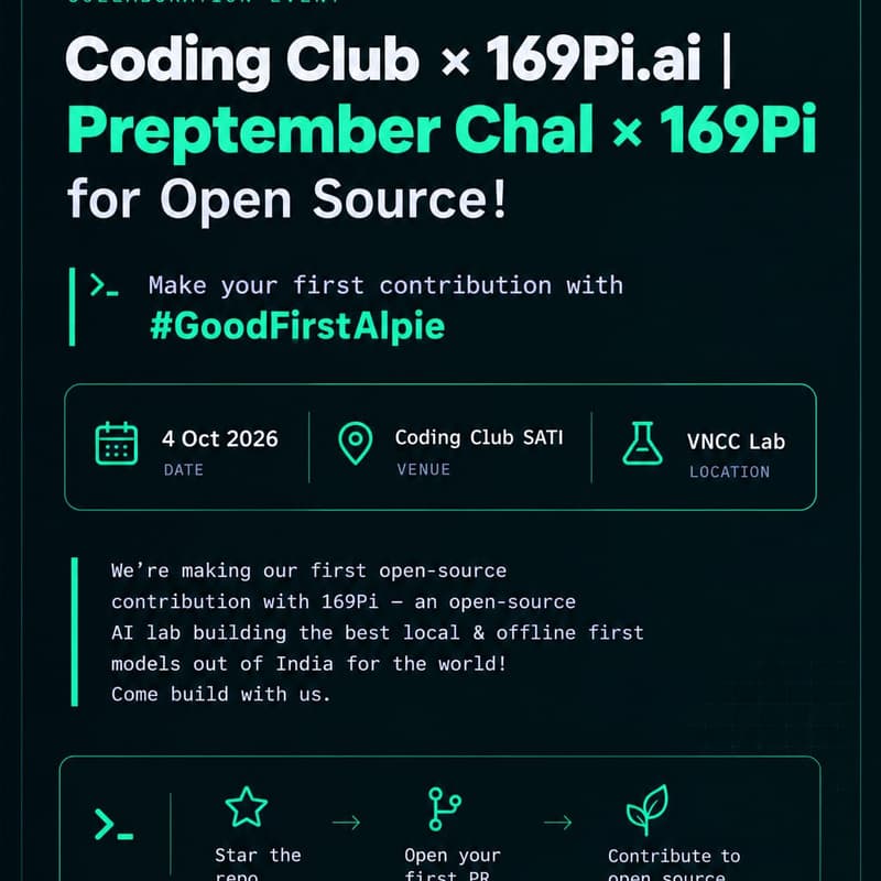 Cover Image for Coding Club × 169Pi.ai | Preptember Challenge