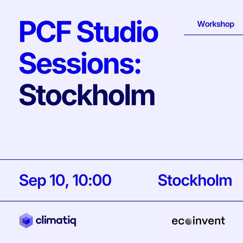 Cover Image for Stockholm | PCF Studio Sessions: Climatiq x ecoinvent (10:00)