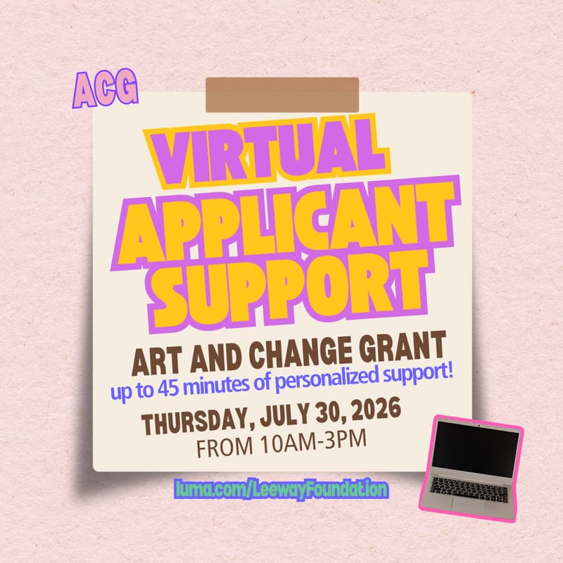 Cover Image for 7/30 Art and Change Grant (ACG) Virtual Applicant Support