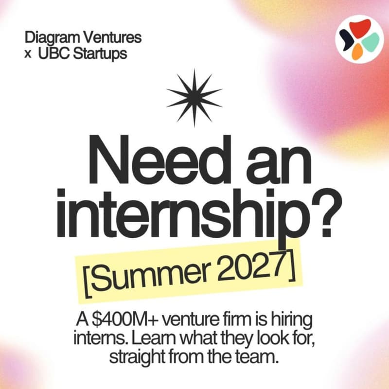 Cover Image for Intern Info Session: Diagram Ventures | UBC Startups