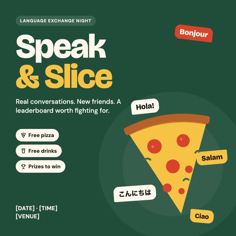 Cover Image for Speak & Slice: Language Exchange Night 🍕