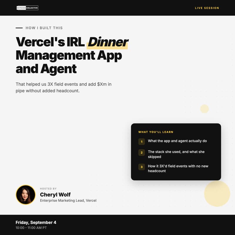 Cover Image for How I Built This: Vercel's IRL Dinner Management App & Agent