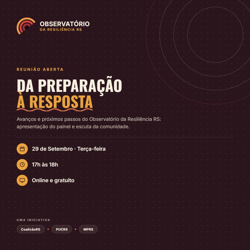 Cover Image for Reunião Aberta | Observatório da Resiliência RS
