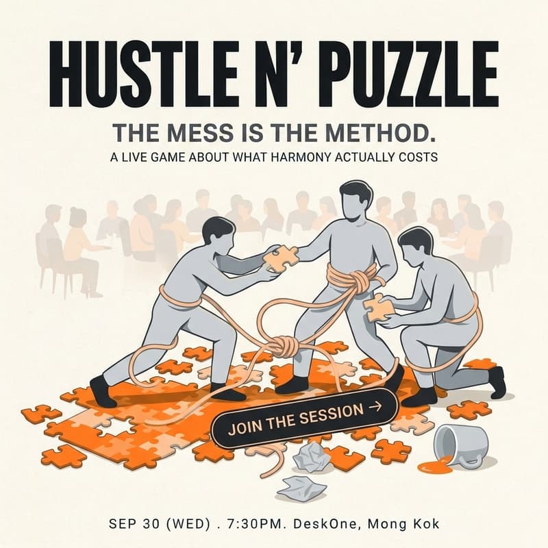Cover Image for <Game trial> Hustle n' Puzzle - a live game about what harmony actually costs
