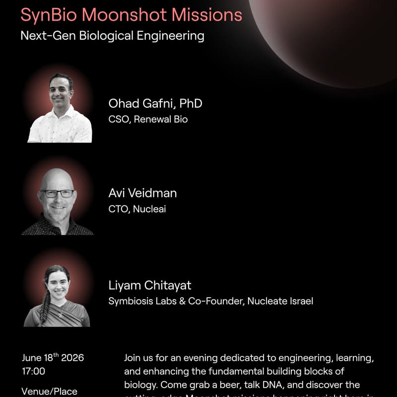 Cover Image for Nucleate Israel: SynBio Moonshot Missions Next-Gen Biological Engineering