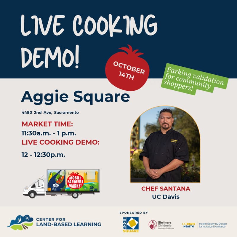 Cover Image for Live Cooking Demo with Chef Santana & Center for Land-Based Learning