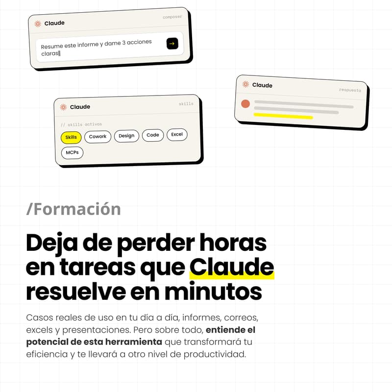 Cover Image for FORMACIÓN CLAUDE | Deja de perder horas en tareas que Claude resuelve en minutos