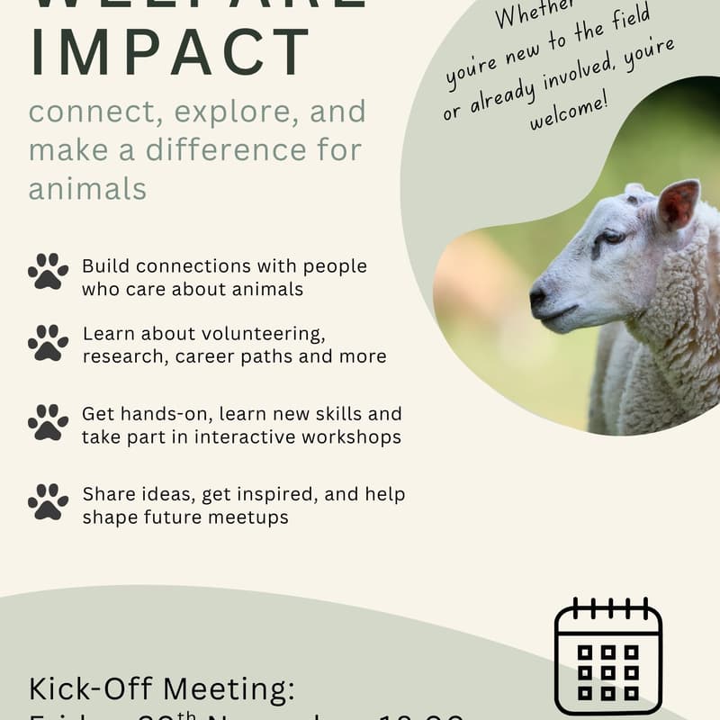 Cover Image for Kick-Off : Animal Welfare group!
