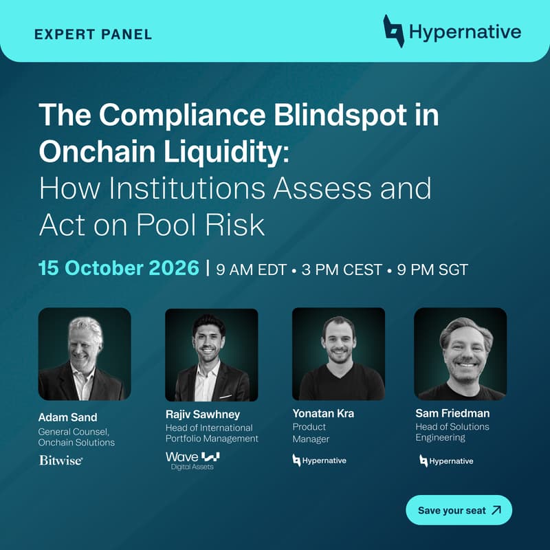 Cover Image for The Compliance Blindspot in Onchain Liquidity: How Institutions Assess and Act on Pool Risk