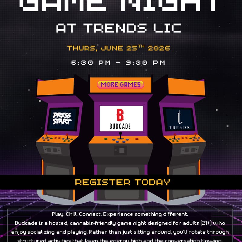 Cover Image for Budcade Game Night at Trends LIC